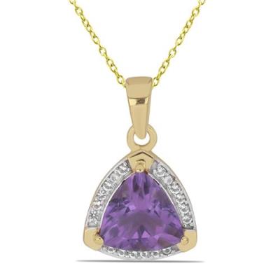 BUY NATURAL BRAZILIAN AMETHYST GEMSTONE PENDANT IN GOLD PLATED